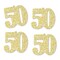 Big Dot of Happiness Gold Glitter 50 - No-Mess Real Gold Glitter Cut-Out Numbers - 50th Birthday Party Confetti - Set of 24